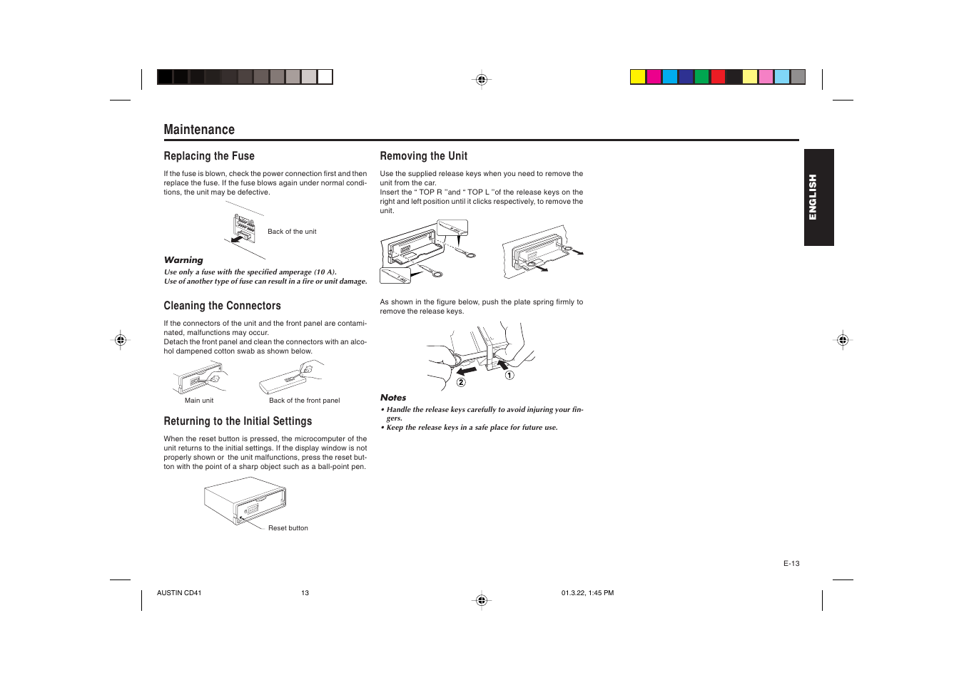 Maintenance | Blaupunkt AUSTIN CD41 User Manual | Page 14 / 15