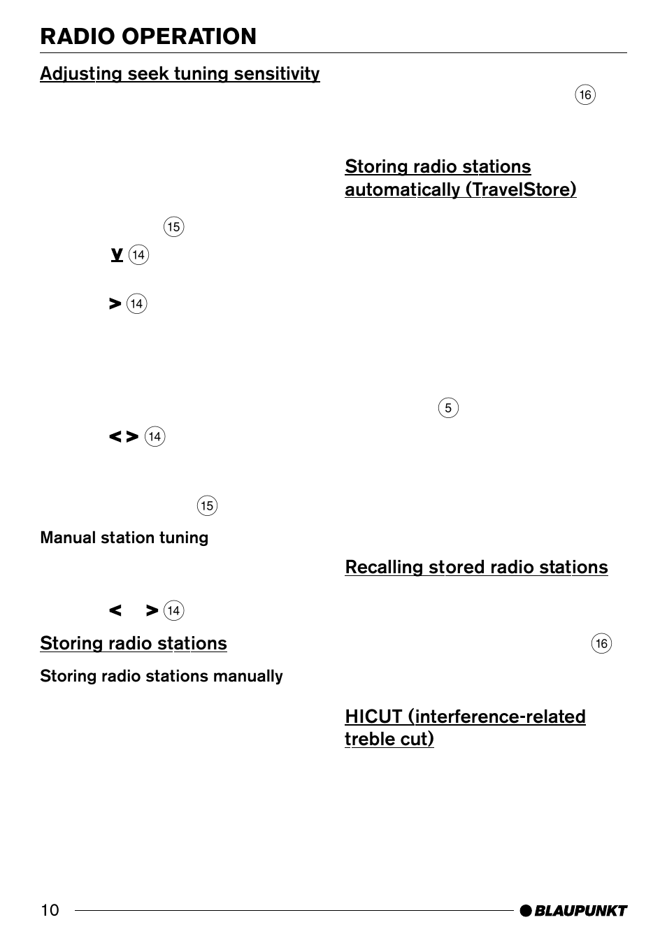 Radio operation | Blaupunkt Melbourne C30 User Manual | Page 10 / 24