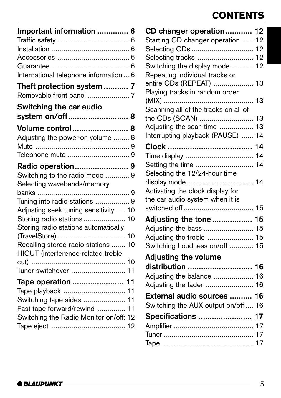 Blaupunkt Melbourne C30 User Manual | Page 5 / 24