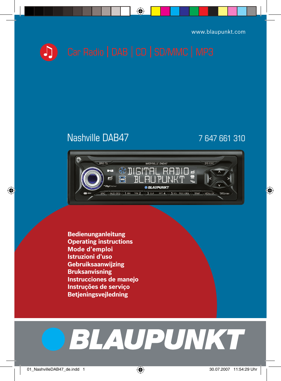 Blaupunkt NASHVILLE DAB47 User Manual | 59 pages