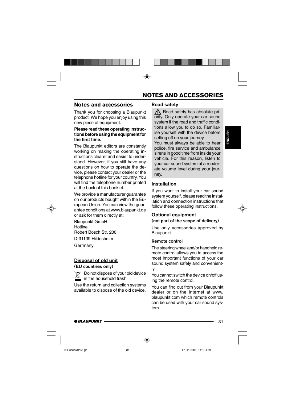 Blaupunkt ESSEN MP36 User Manual | Page 5 / 30