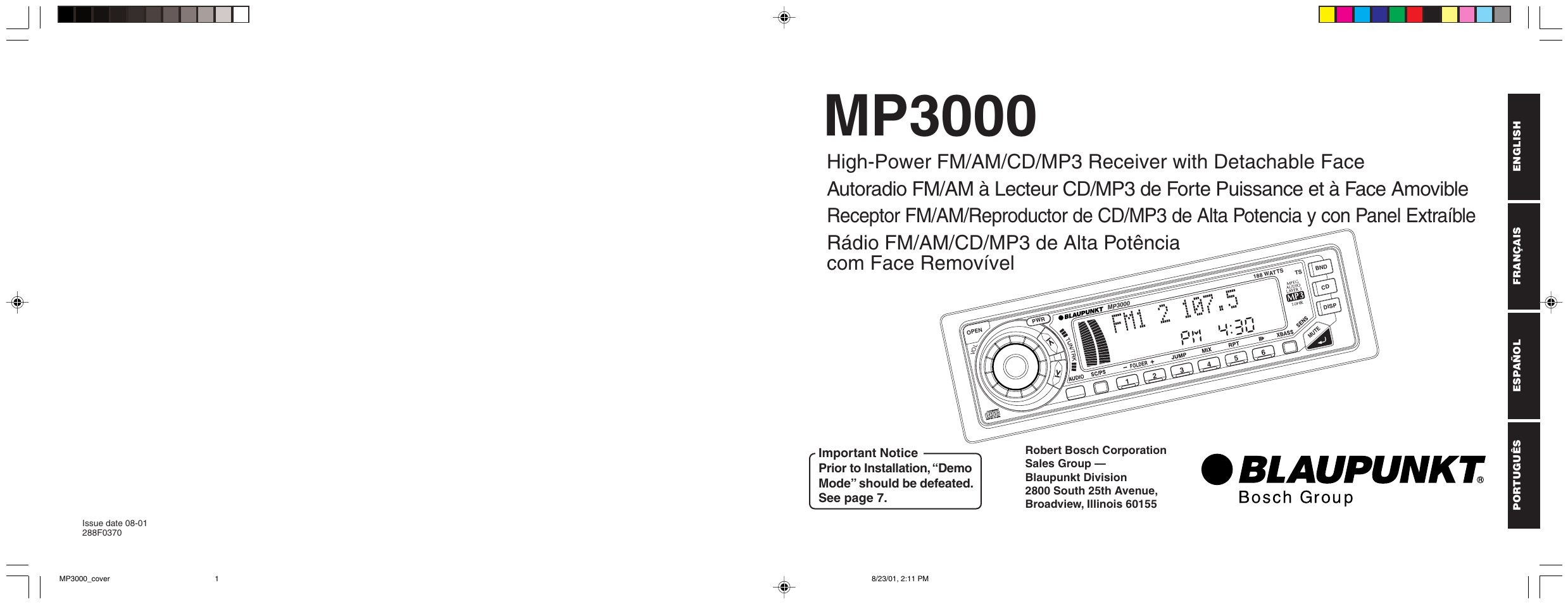 Blaupunkt MP3000 User Manual | 25 pages