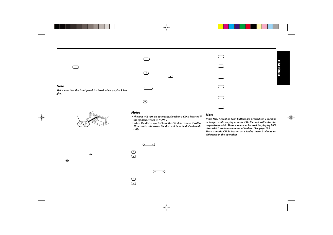 Cd functions, Cd operations, Playing the cd player | Blaupunkt MP3000 User Manual | Page 12 / 25