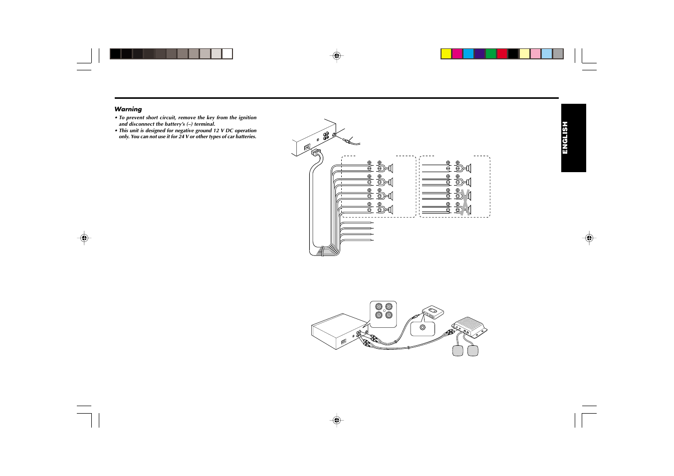 Wiring, Connections, Connection procedure caution | Connection procedure, Preamp out/aux in connections | Blaupunkt MP3000 User Manual | Page 18 / 25