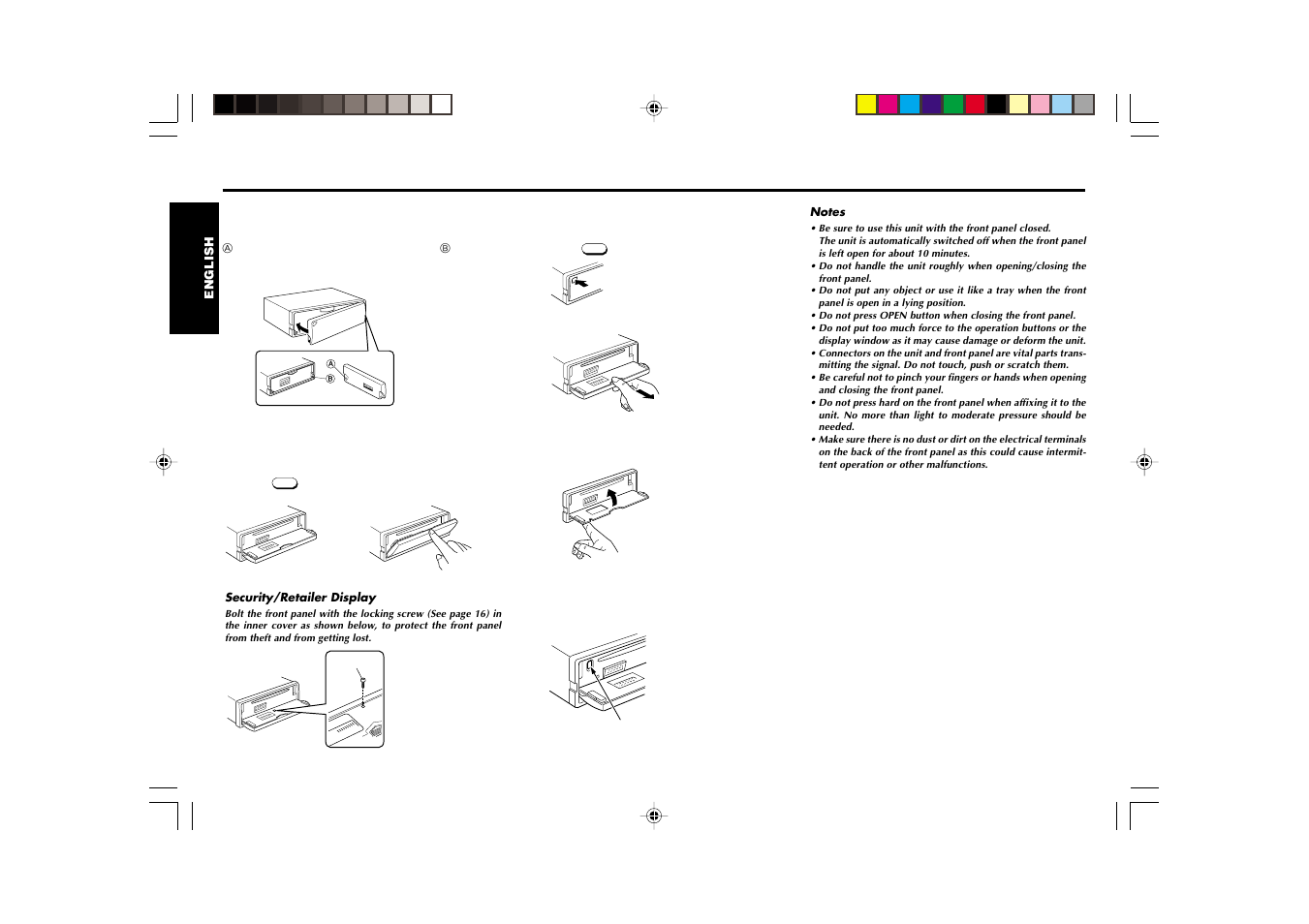 Detatching front panel, Handling the front panel | Blaupunkt MP3000 User Manual | Page 3 / 25