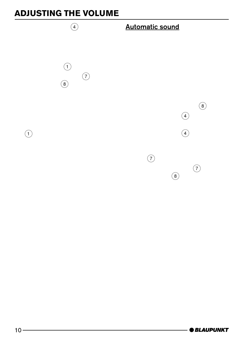 Adjusting the volume | Blaupunkt MIAMI CD73 User Manual | Page 10 / 30