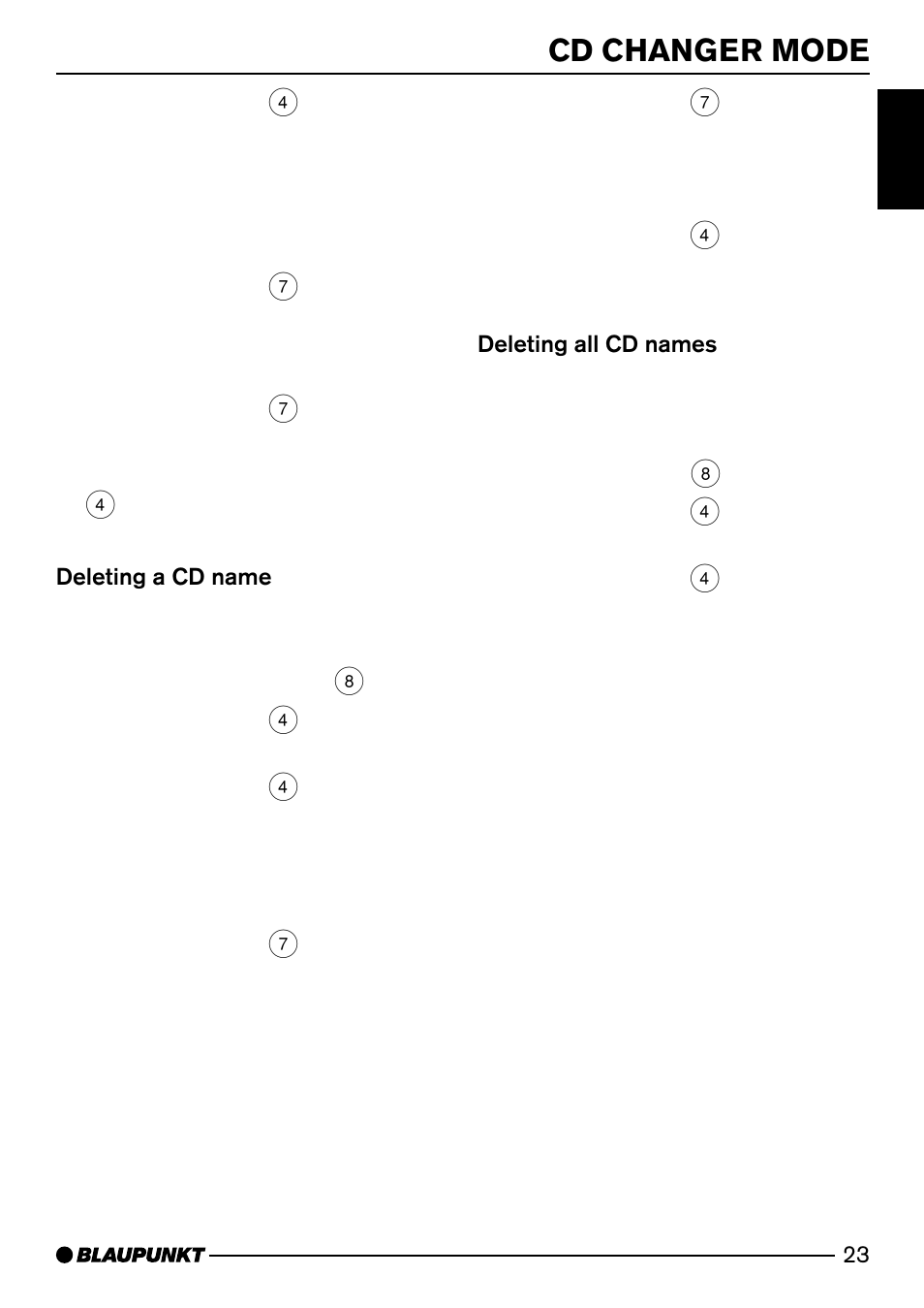 Cd changer mode | Blaupunkt MIAMI CD73 User Manual | Page 23 / 30