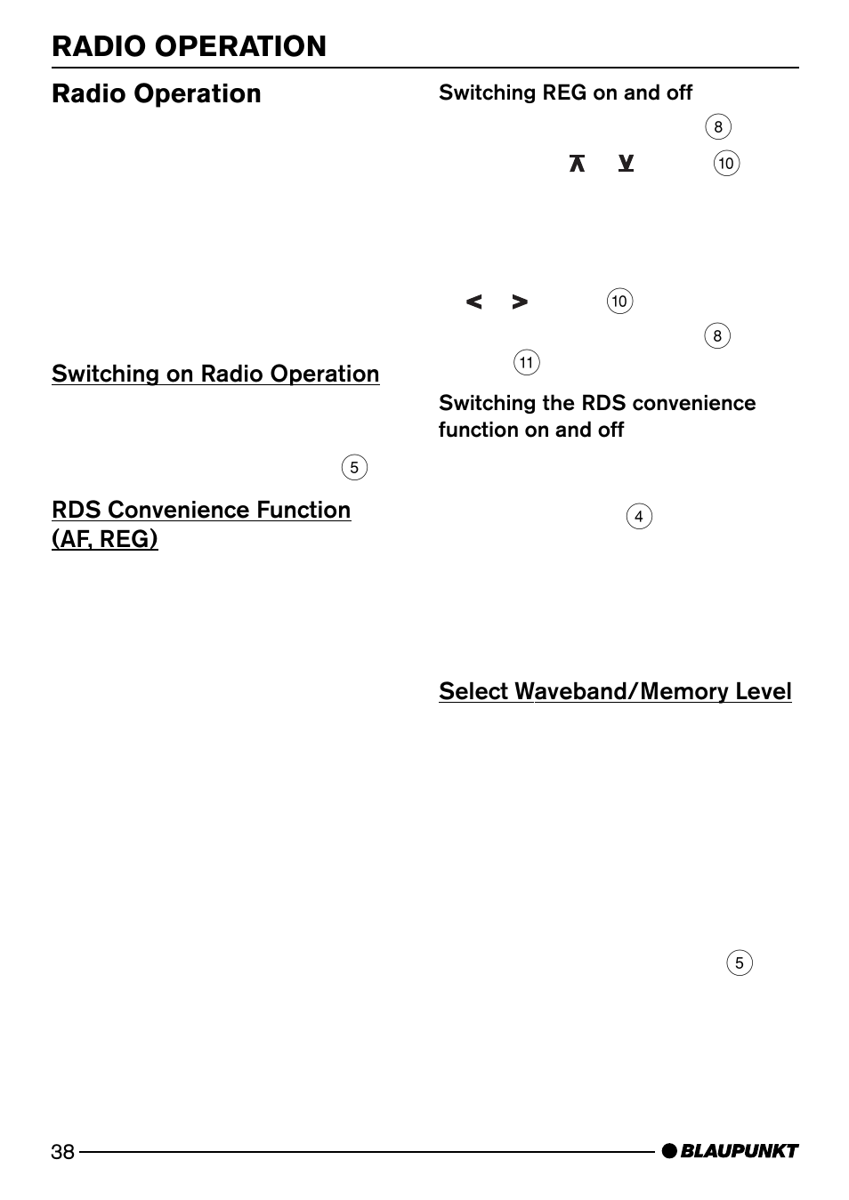 Radio operation | Blaupunkt PALM BEACH C51 User Manual | Page 11 / 30