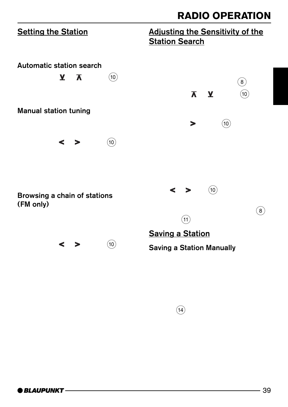 Radio operation | Blaupunkt PALM BEACH C51 User Manual | Page 12 / 30