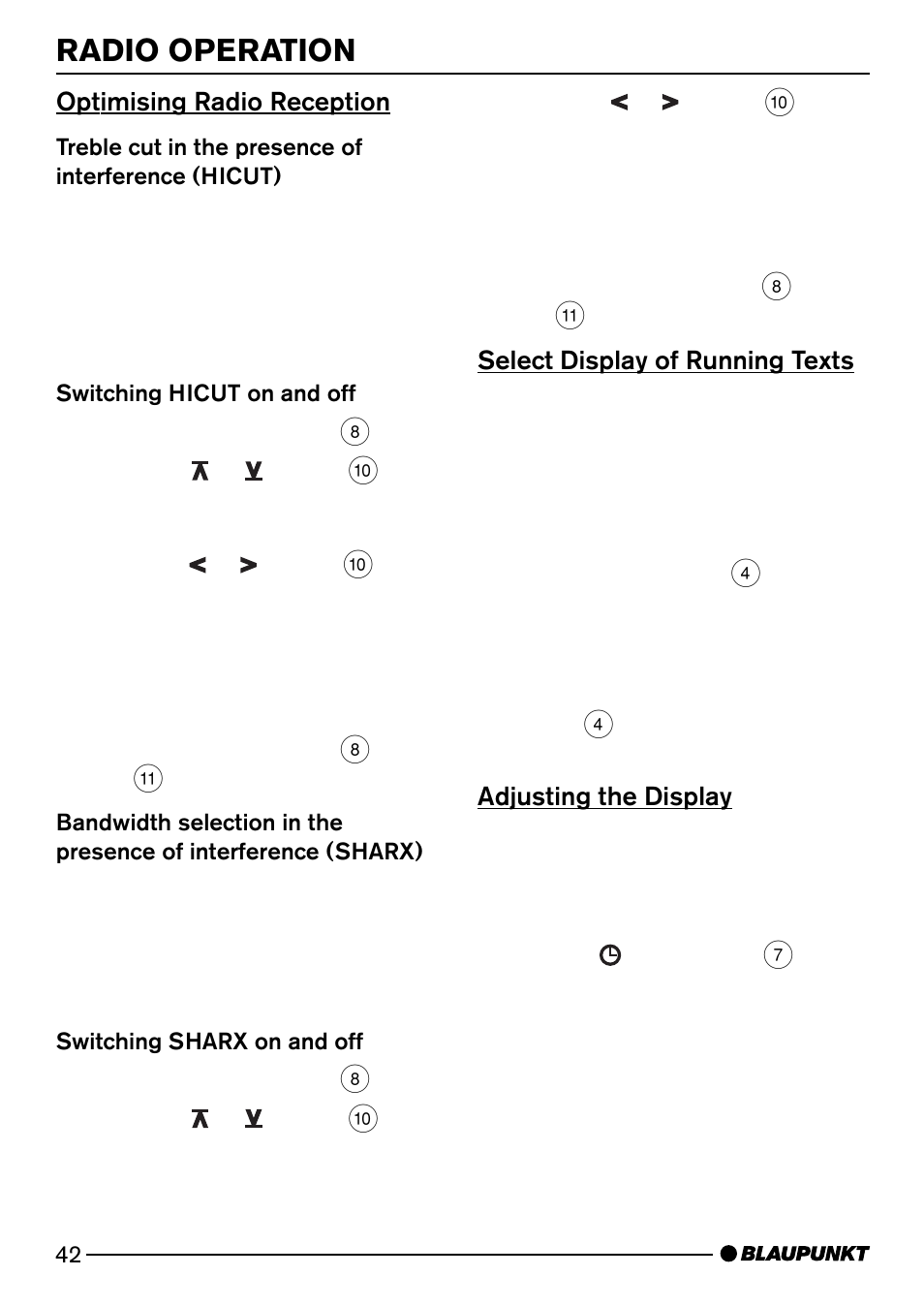 Radio operation | Blaupunkt PALM BEACH C51 User Manual | Page 15 / 30