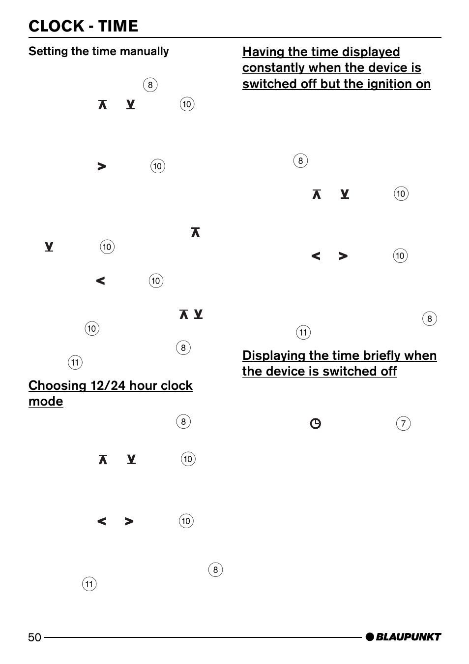 Clock - time | Blaupunkt PALM BEACH C51 User Manual | Page 23 / 30