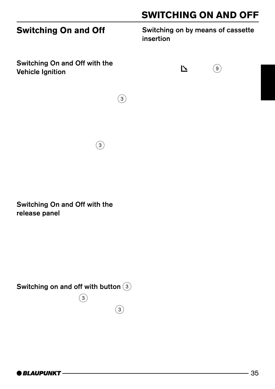 Switching on and off | Blaupunkt PALM BEACH C51 User Manual | Page 8 / 30