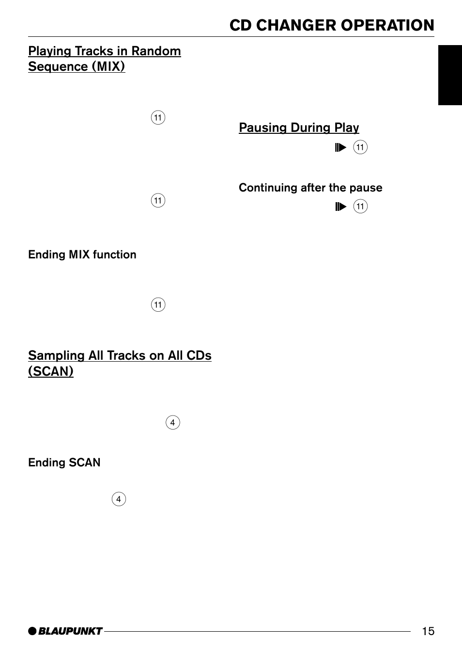 Cd changer operation | Blaupunkt CD31 User Manual | Page 14 / 19
