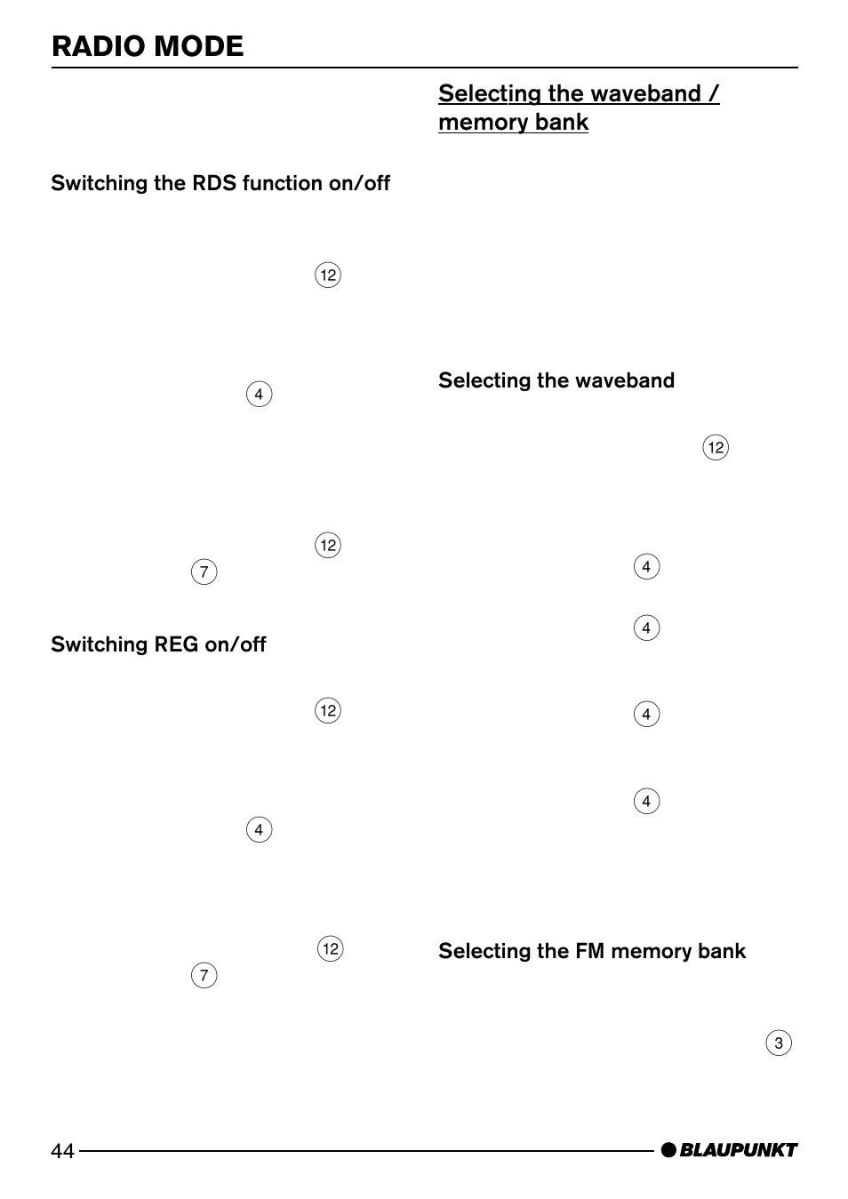 Radio mode | Blaupunkt MIAMI 7 643 810 310 User Manual | Page 15 / 33