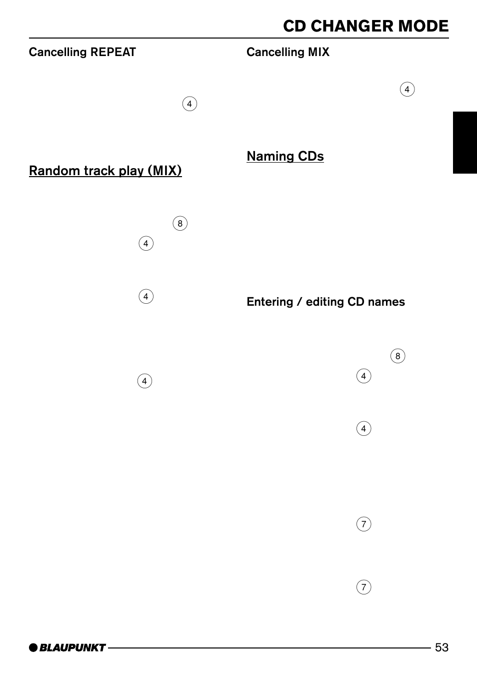 Cd changer mode | Blaupunkt MIAMI 7 643 810 310 User Manual | Page 24 / 33