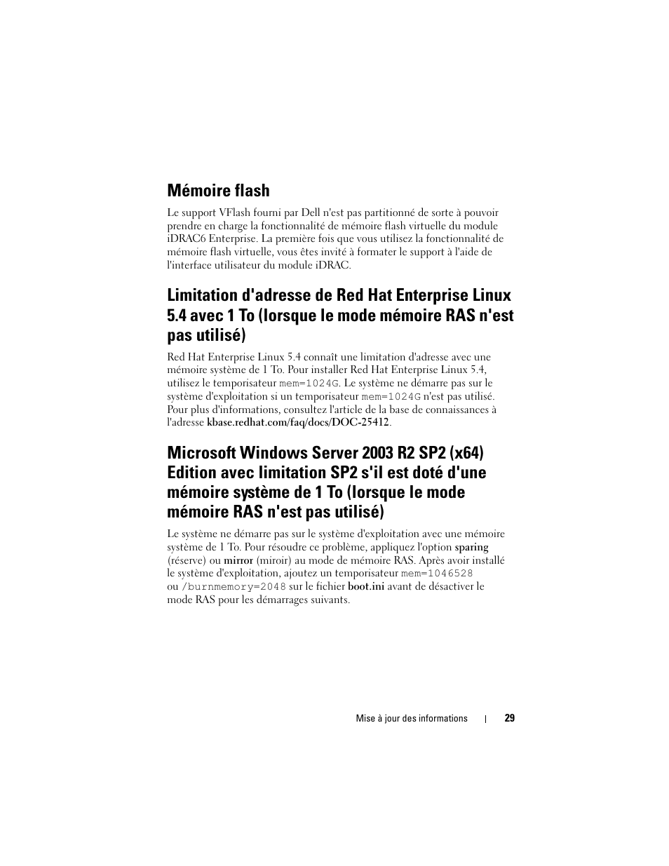 Mémoire flash | Dell PowerEdge R910 User Manual | Page 29 / 92