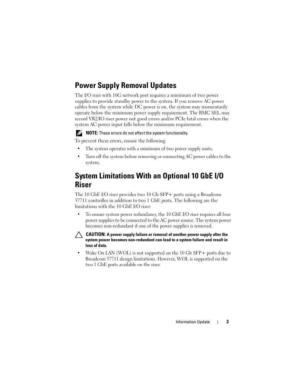 Power supply removal updates | Dell PowerEdge R910 User Manual | Page 3 / 92