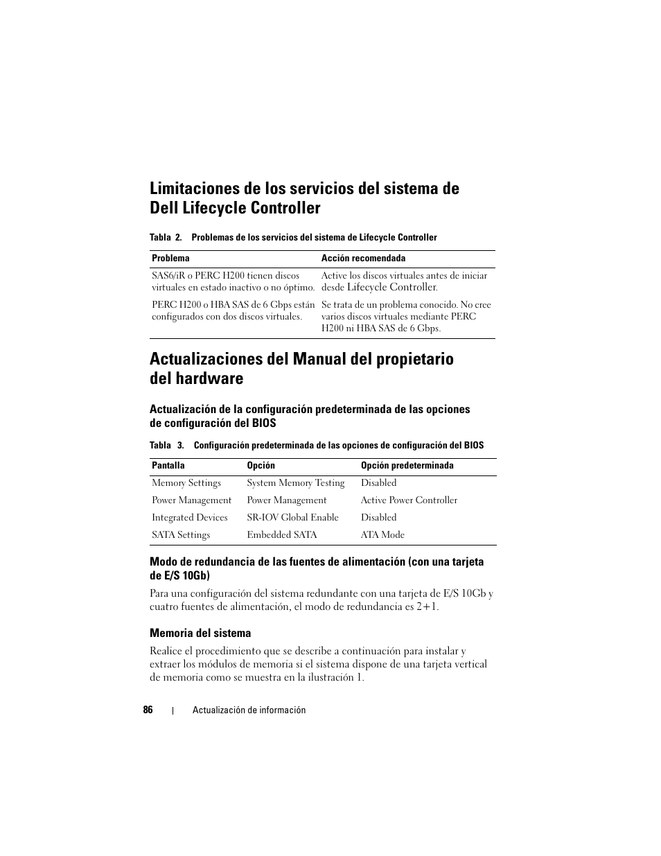 Memoria del sistema | Dell PowerEdge R910 User Manual | Page 86 / 92