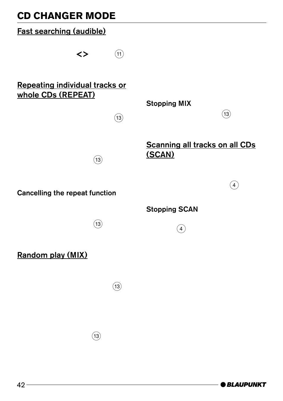Cd changer mode | Blaupunkt San Diego DJ31 User Manual | Page 19 / 24
