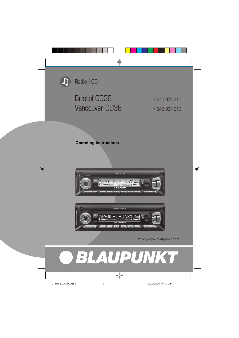 Blaupunkt BRISTOL CD36 User Manual | 26 pages