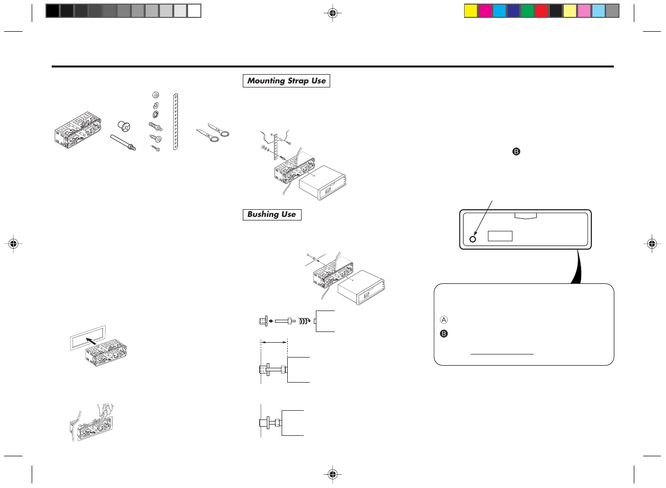 Installations, Supplied mounting hardware, Precautions | Mounting example | Blaupunkt BOSTON CD189 User Manual | Page 9 / 12