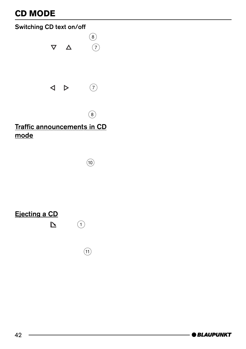 Cd mode | Blaupunkt PORTO CD34 7 644 176 310 User Manual | Page 19 / 27