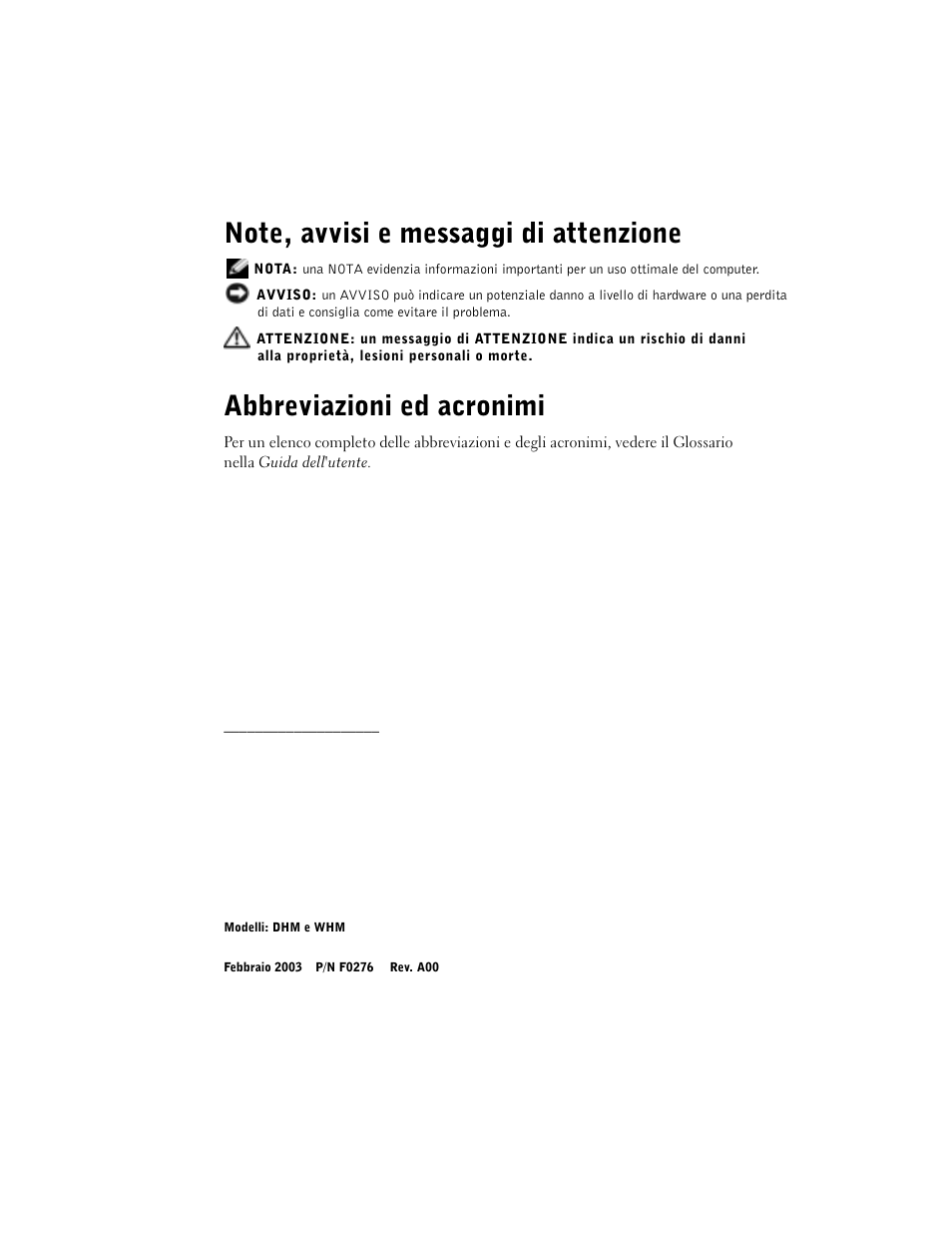 Abbreviazioni ed acronimi | Dell Precision 360 User Manual | Page 110 / 182