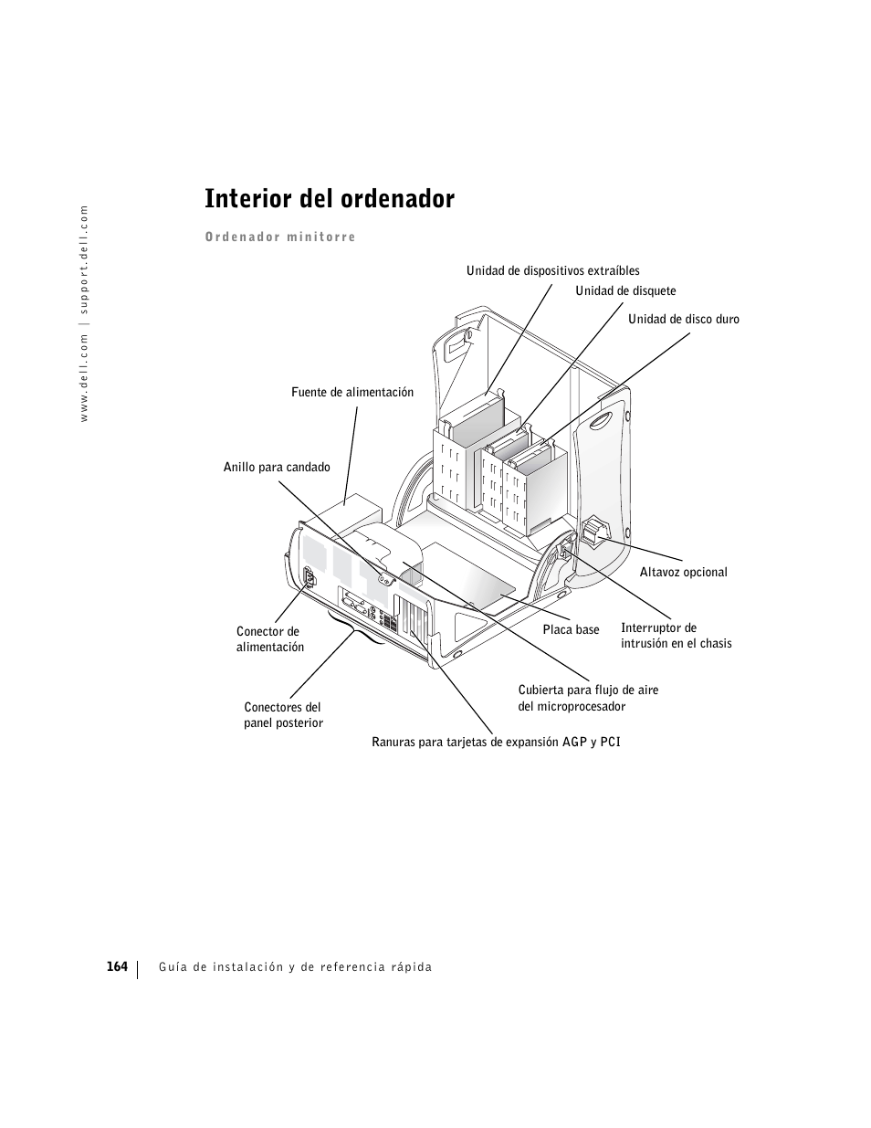 Interior del ordenador | Dell Precision 360 User Manual | Page 164 / 182
