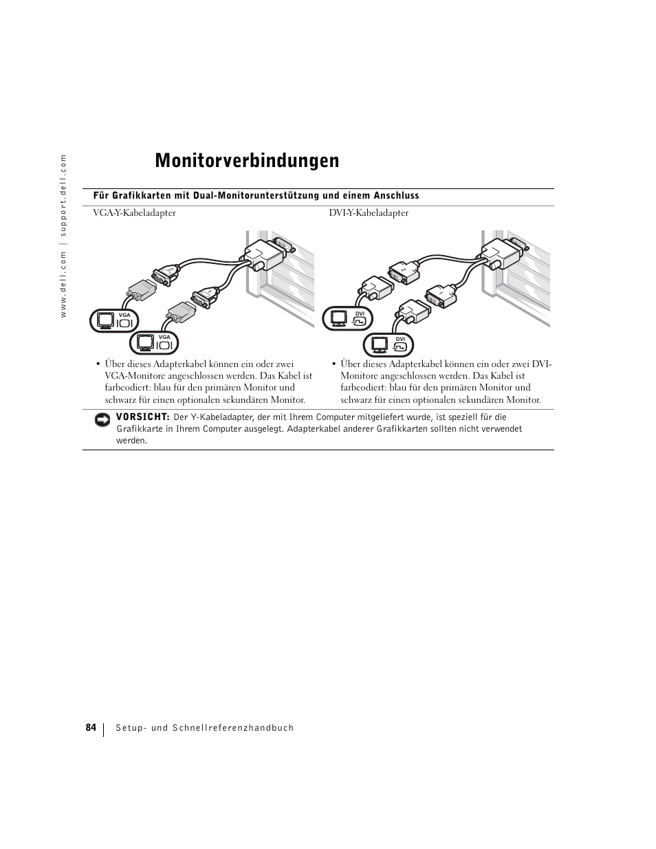 Monitorverbindungen | Dell Precision 360 User Manual | Page 84 / 182