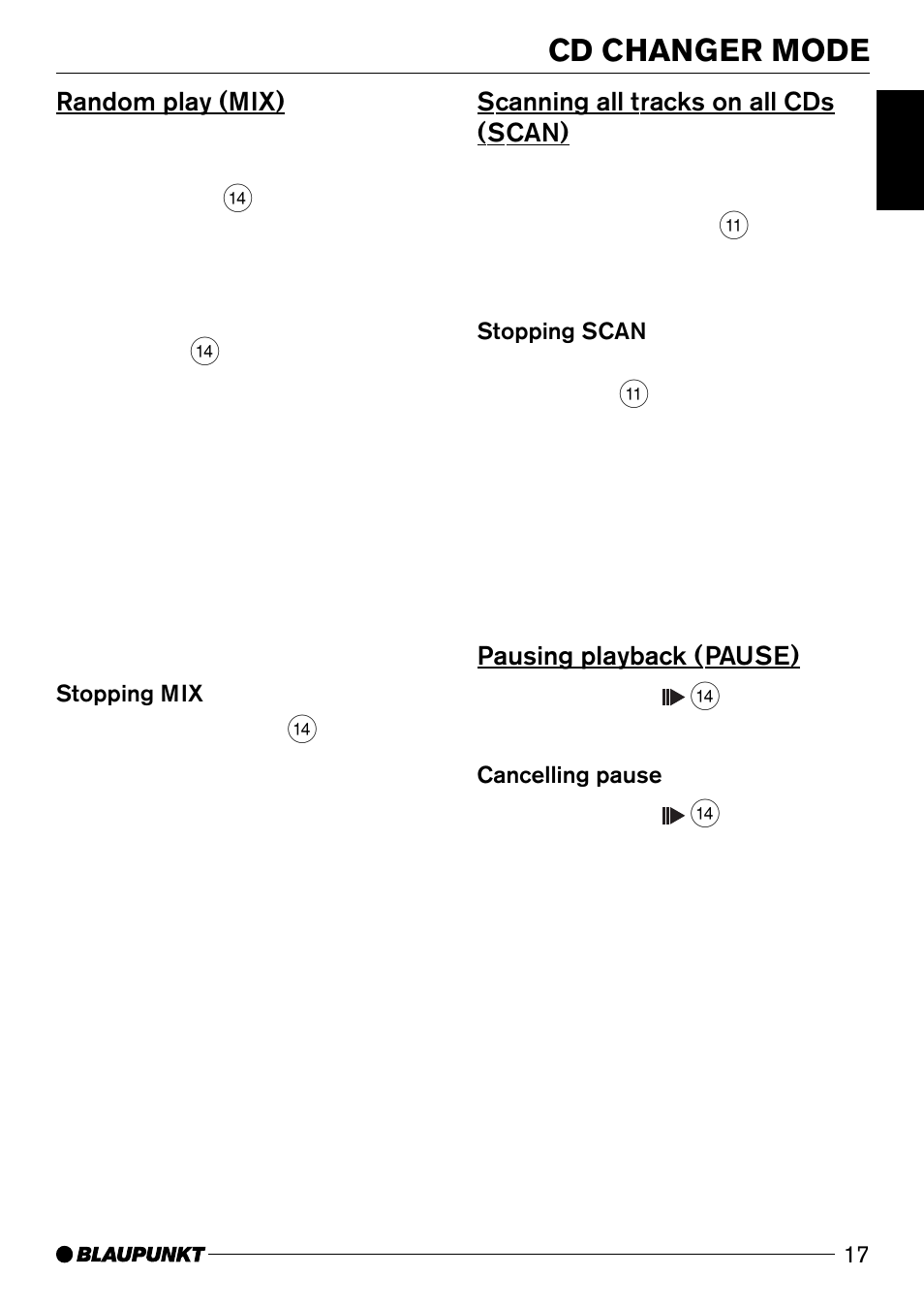 Cd changer mode | Blaupunkt C51 User Manual | Page 17 / 23