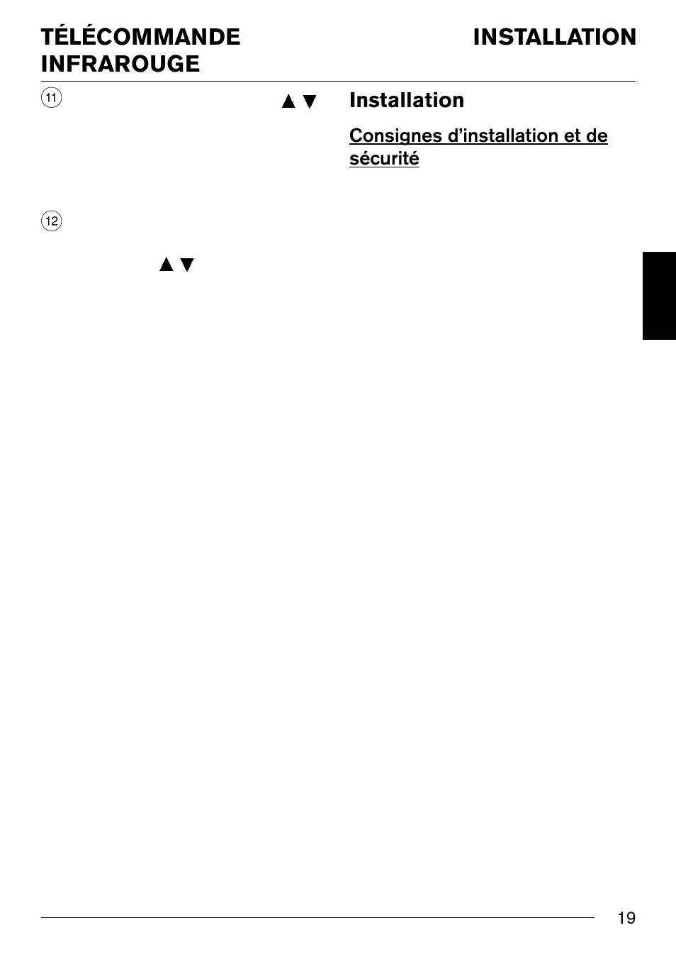 S.36-39, sw.pdf, Installation, Télécommande infrarouge | Consignes d’installation et de sécurité | Blaupunkt IVSC-3302 User Manual | Page 19 / 62