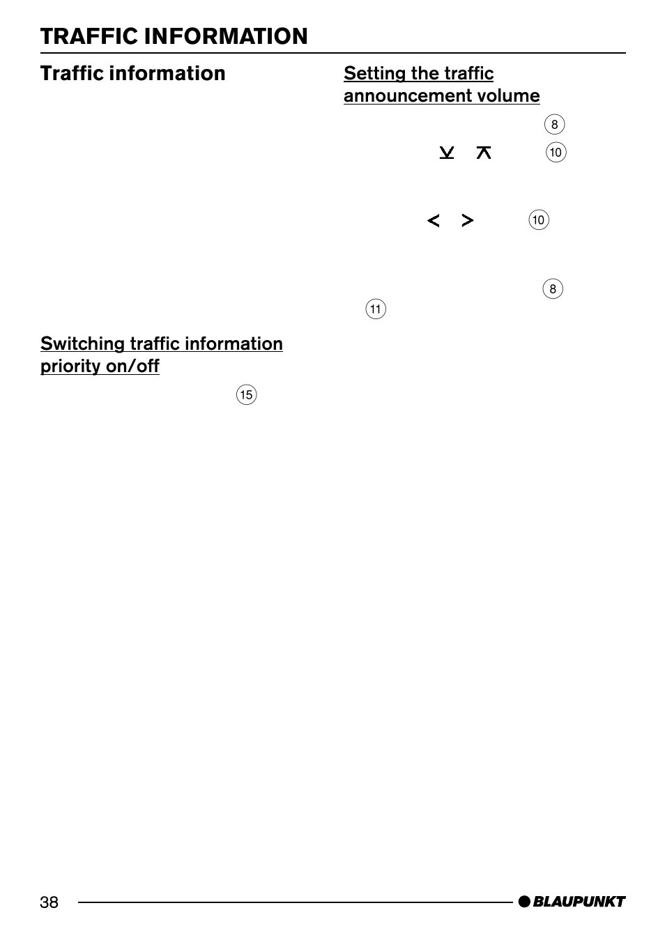 Traffic information | Blaupunkt DJ52 User Manual | Page 16 / 26