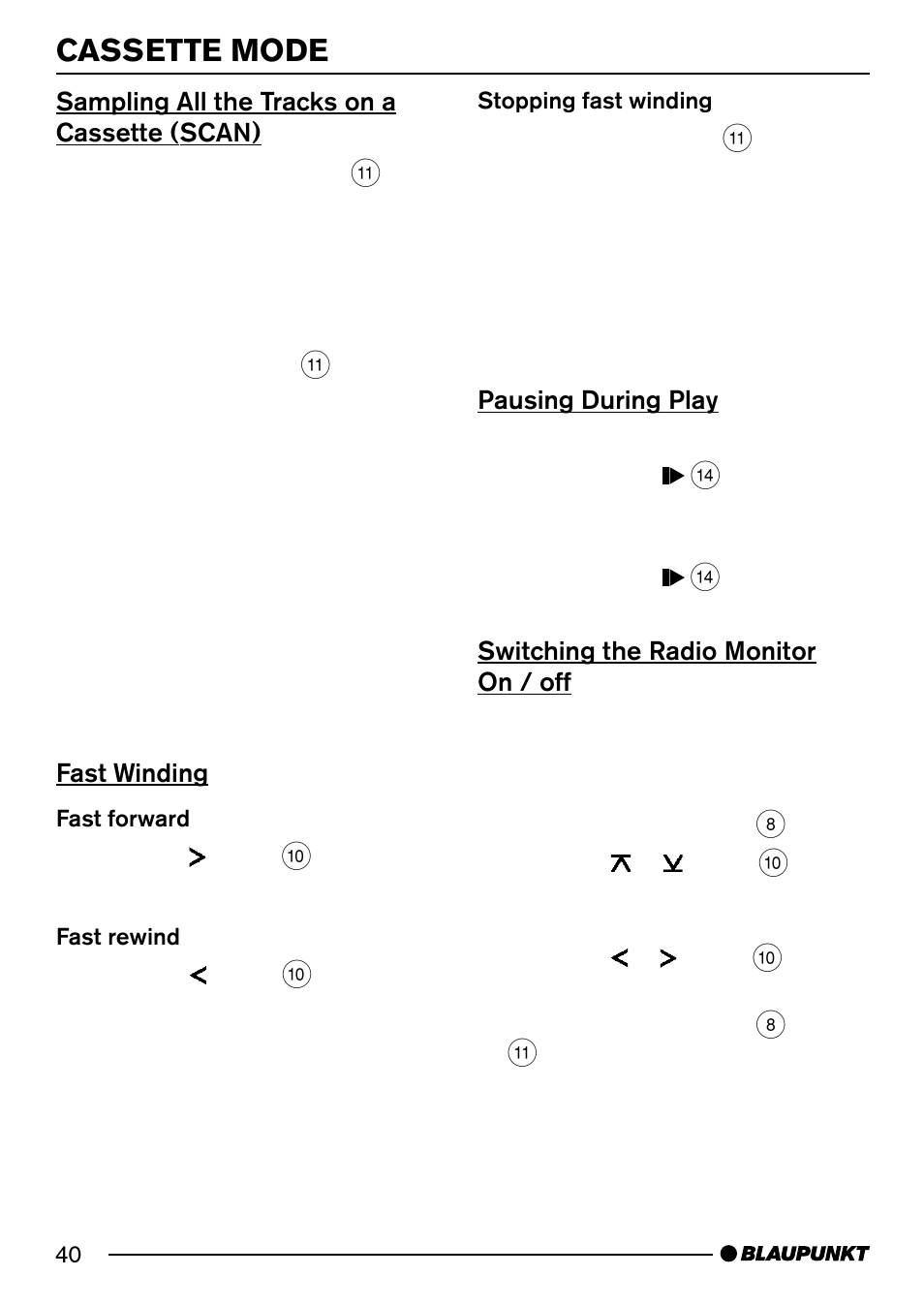 Cassette mode | Blaupunkt DJ52 User Manual | Page 18 / 26