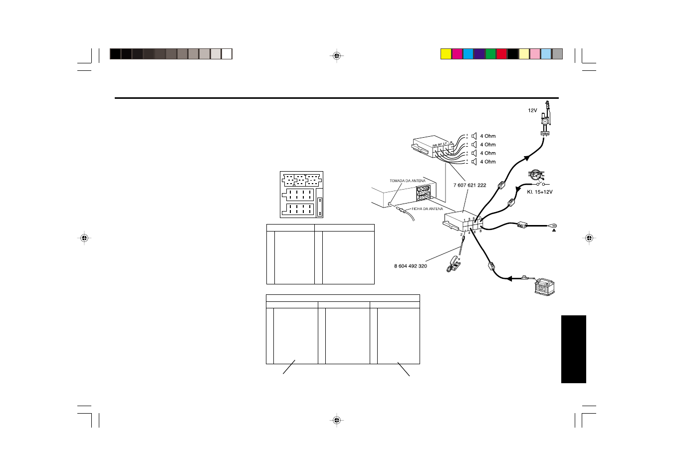 Ligações, Procedimento de ligação | Blaupunkt porto SILVERSTONE C34 User Manual | Page 43 / 46