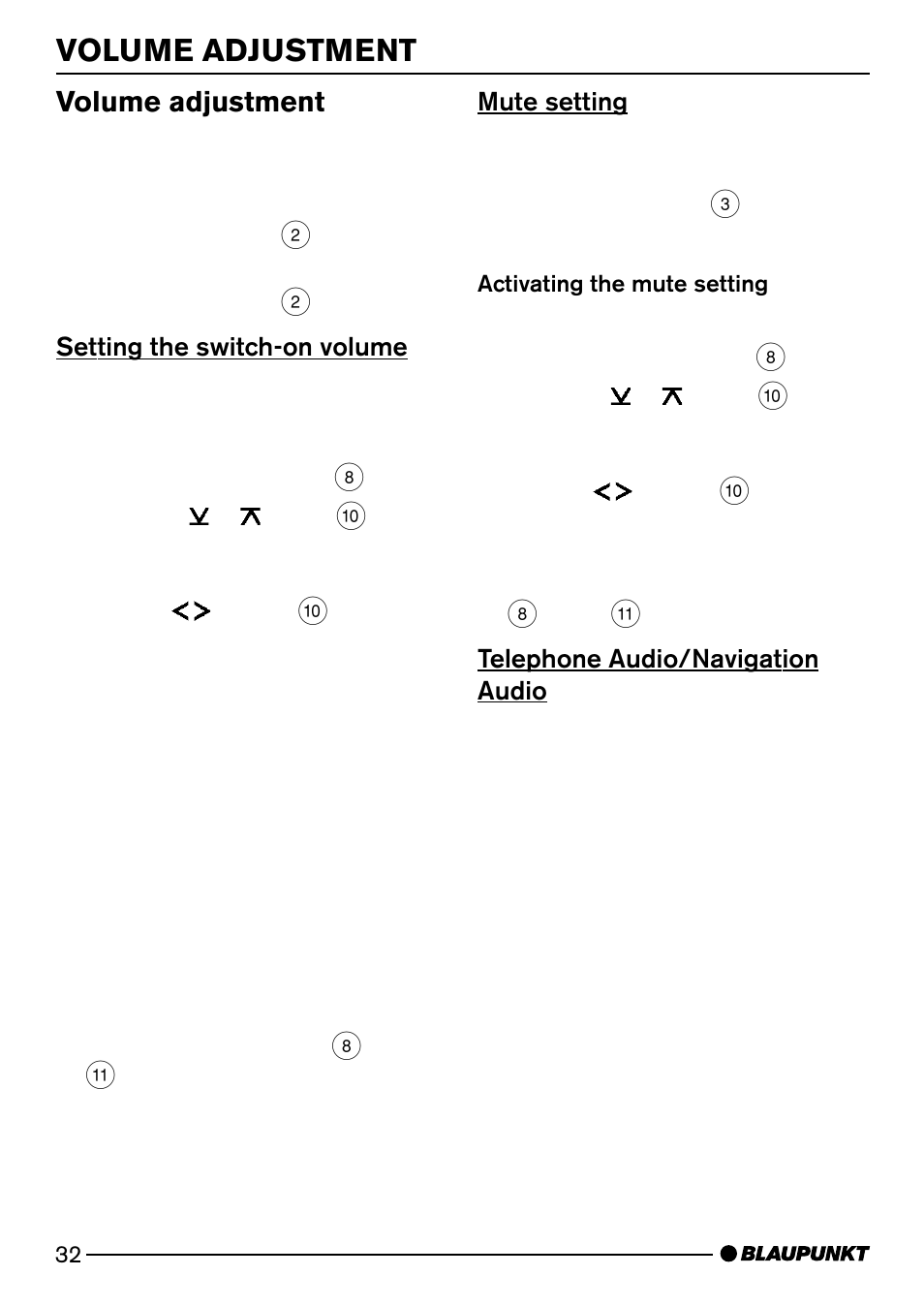 Volume adjustment | Blaupunkt BOLOGNA DJ51 User Manual | Page 9 / 27