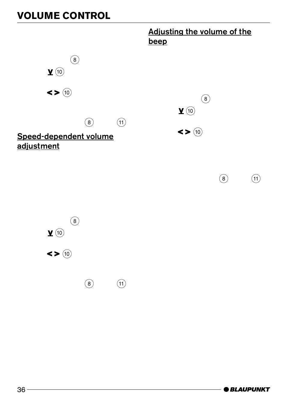 Volume control | Blaupunkt Casablanca CD50 User Manual | Page 9 / 28