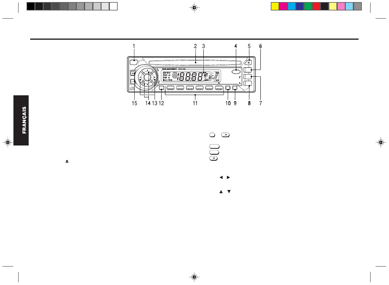 Identification des réglages | Blaupunkt RPD 540 User Manual | Page 12 / 37