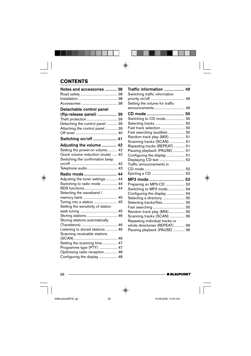 Blaupunkt BROOKLYN MP35 User Manual | Page 4 / 36