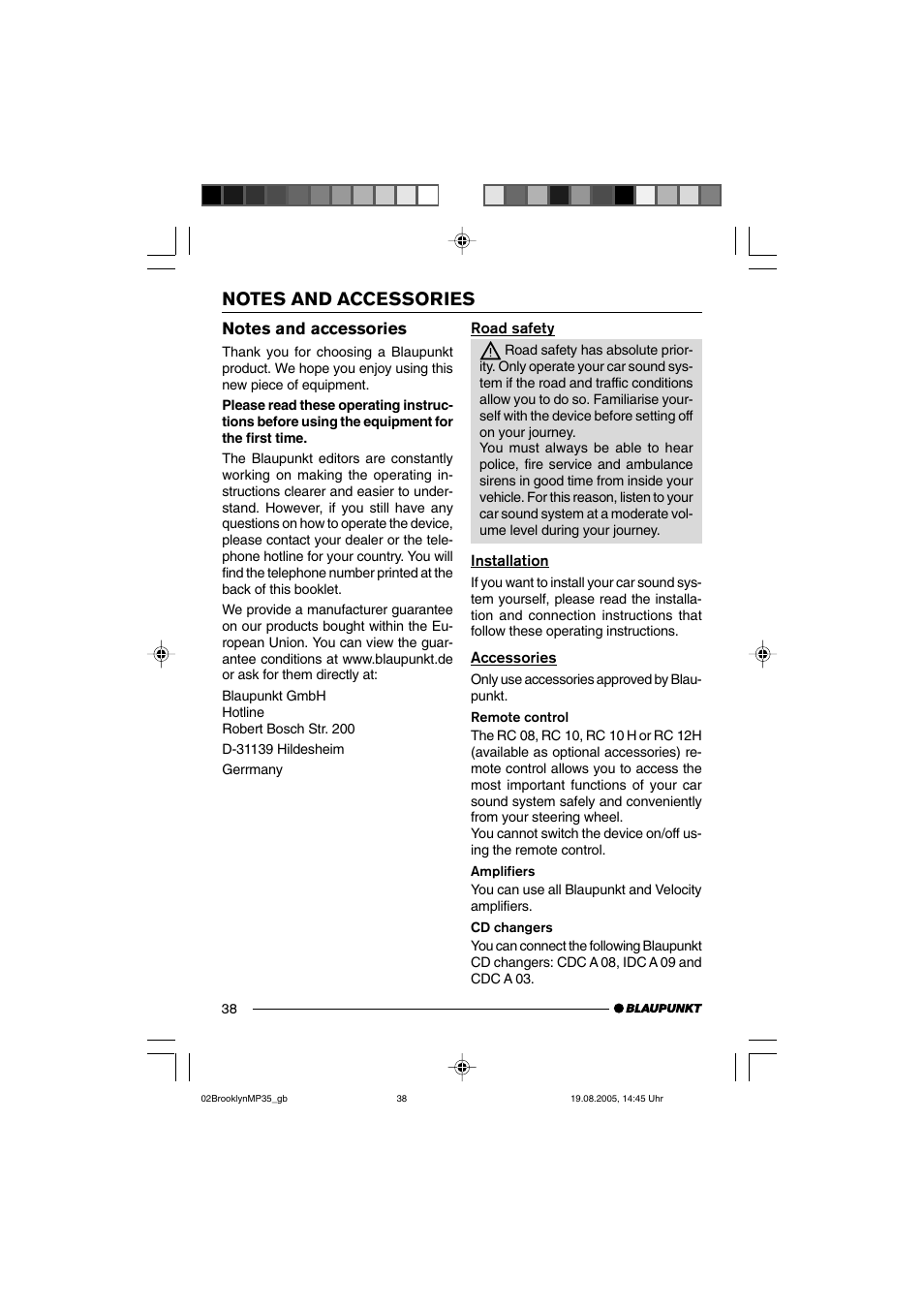 Blaupunkt BROOKLYN MP35 User Manual | Page 6 / 36
