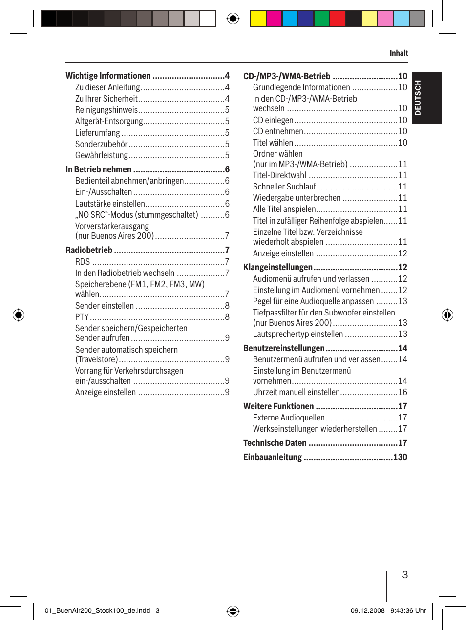 Blaupunkt BUENOS AIRES 200 7 649 020 110 User Manual | Page 3 / 140