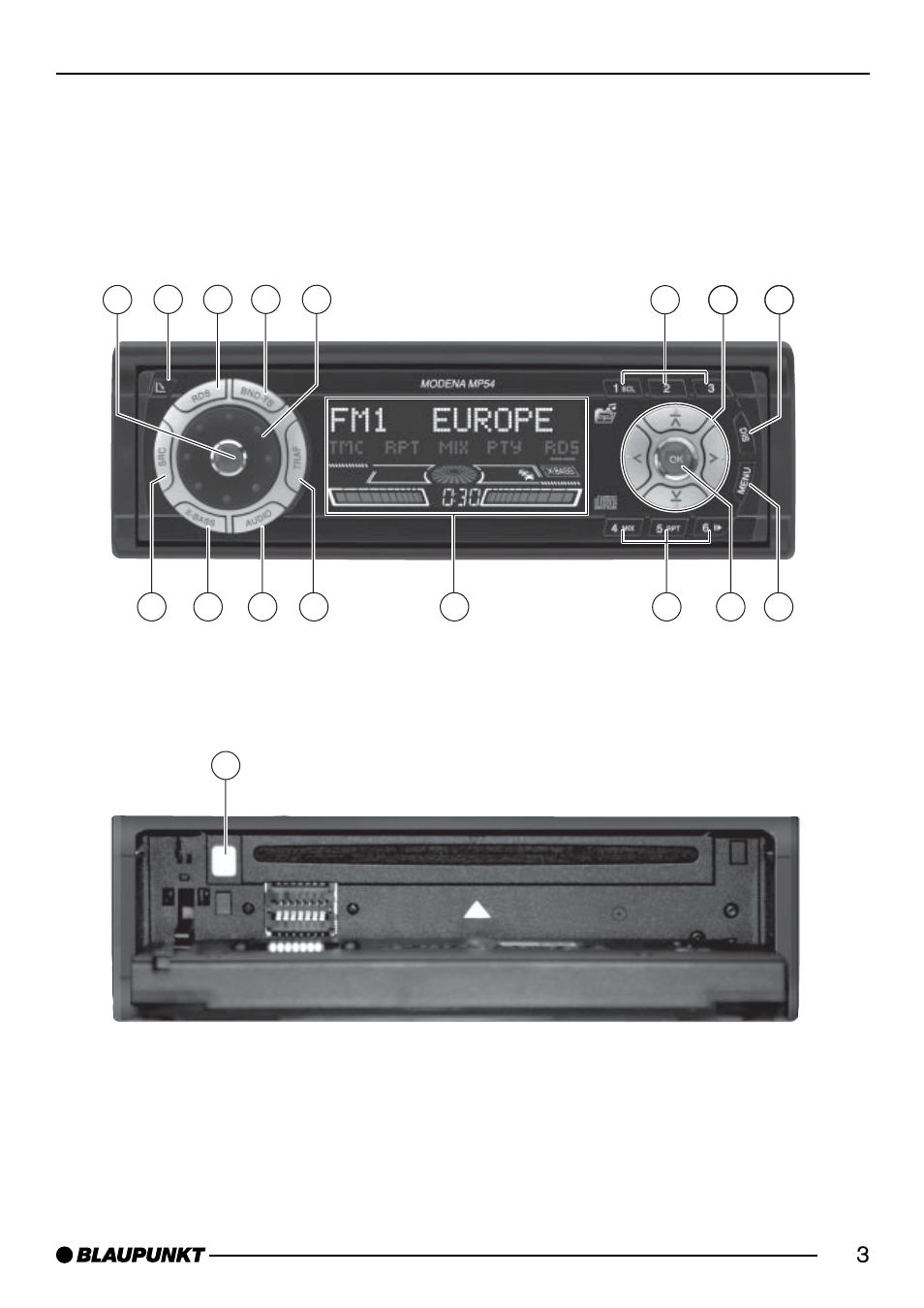 Blaupunkt MODENA MP54 7 644 262 310 User Manual | Page 3 / 35