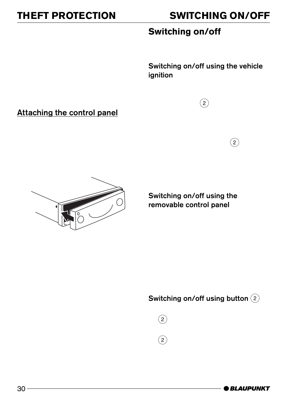 Switching on/off theft protection, Switching on/off | Blaupunkt DJ32 User Manual | Page 11 / 28