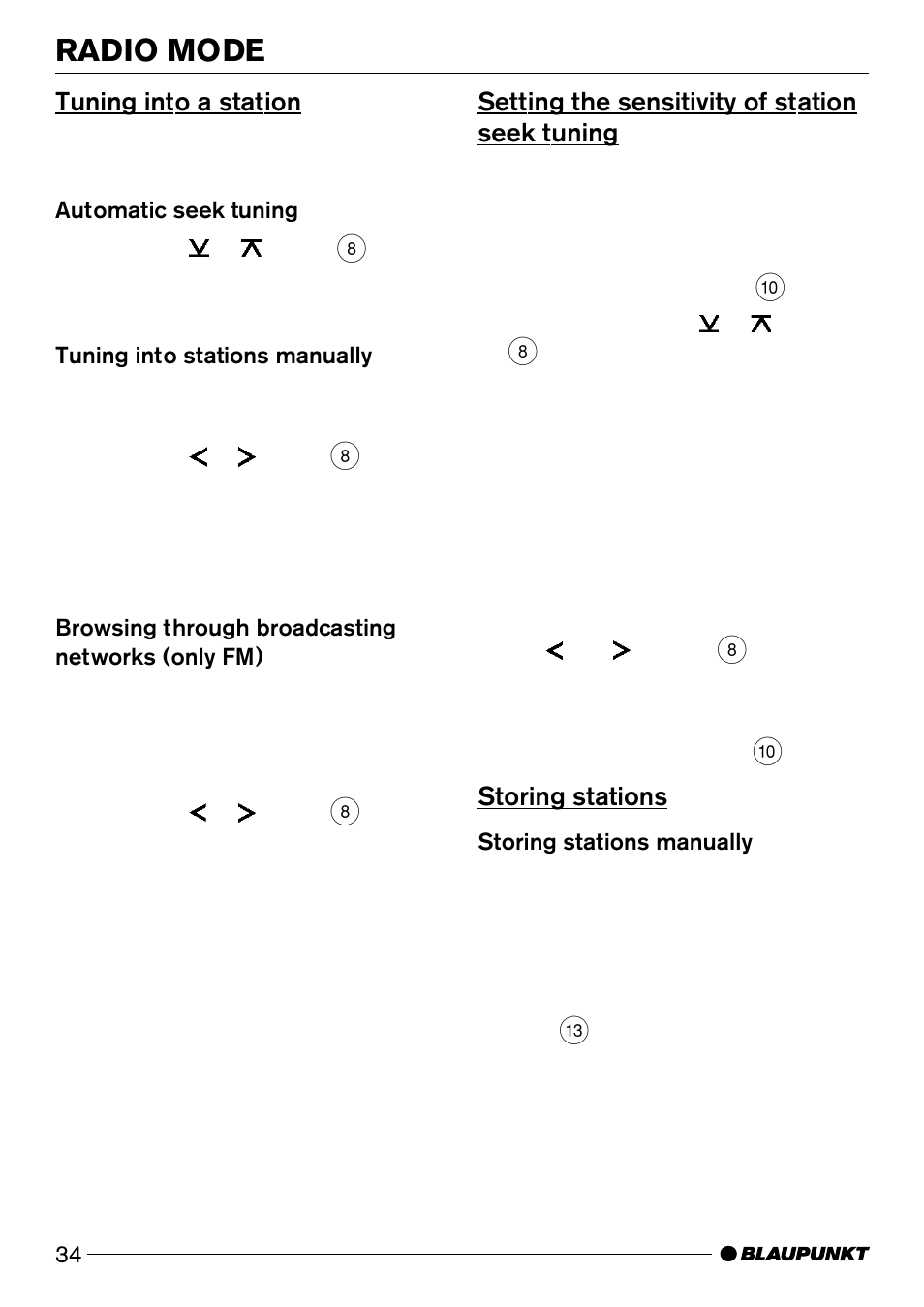 Radio mode | Blaupunkt DJ32 User Manual | Page 15 / 28