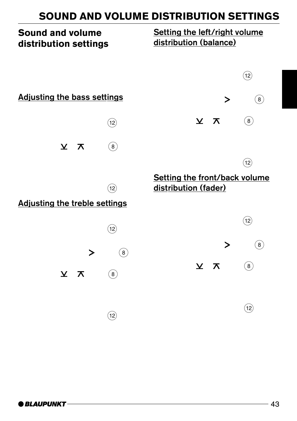 Sound and volume distribution settings | Blaupunkt DJ32 User Manual | Page 24 / 28