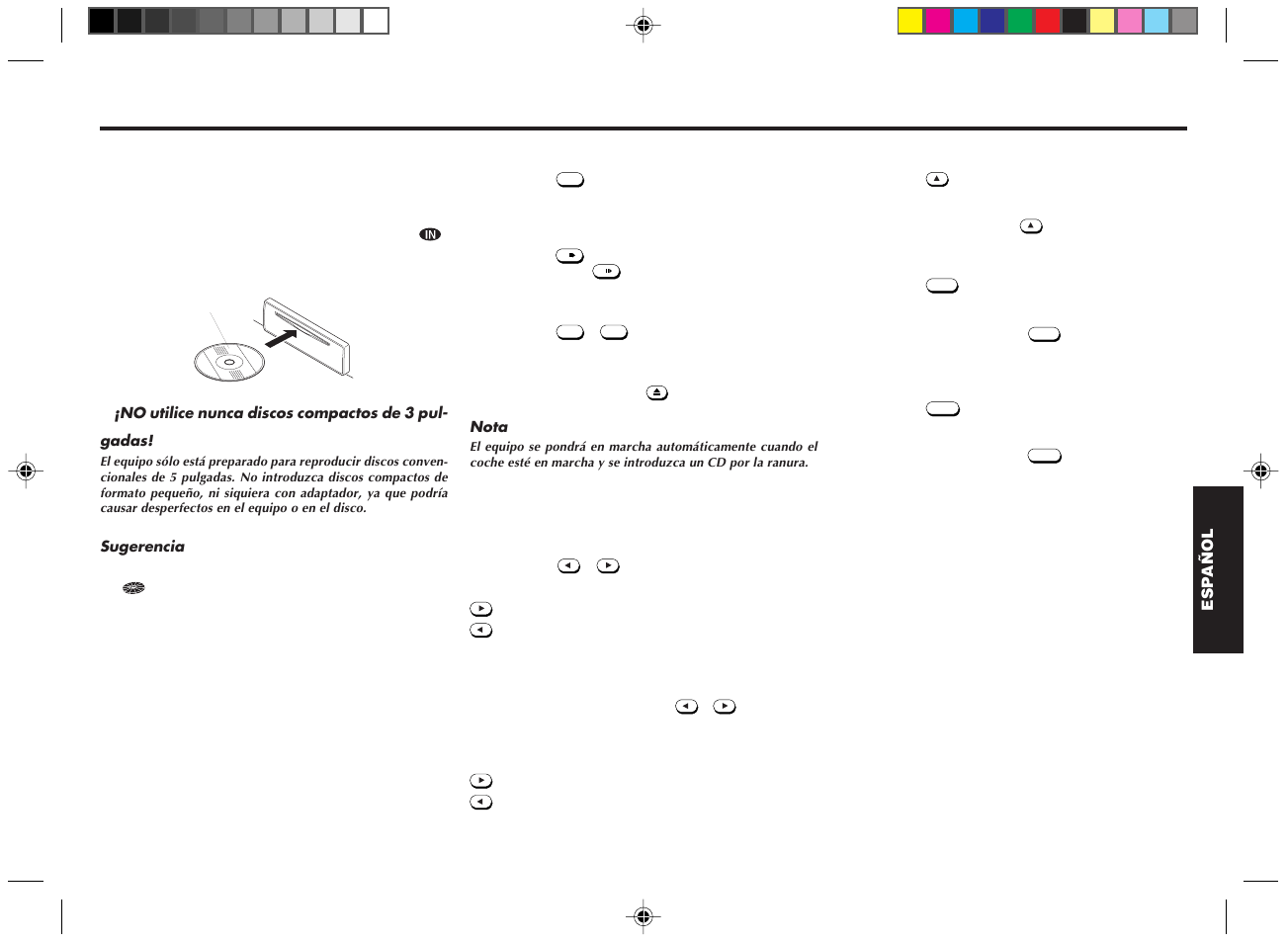 Funcionamiento del reproductor de discos compactos, Reproducción de discos compactos, Reproducción de un disco compacto de varios modos | Blaupunkt RPD 545 User Manual | Page 24 / 37