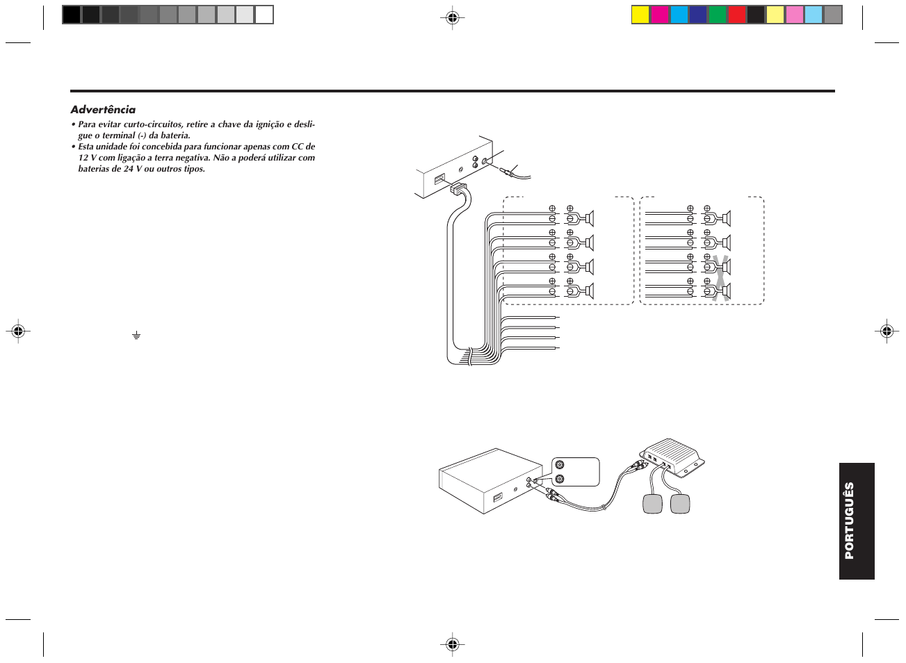 Ligações, Procedimento de ligação advertência, Procedimento de ligação | Blaupunkt RPD 545 User Manual | Page 35 / 37