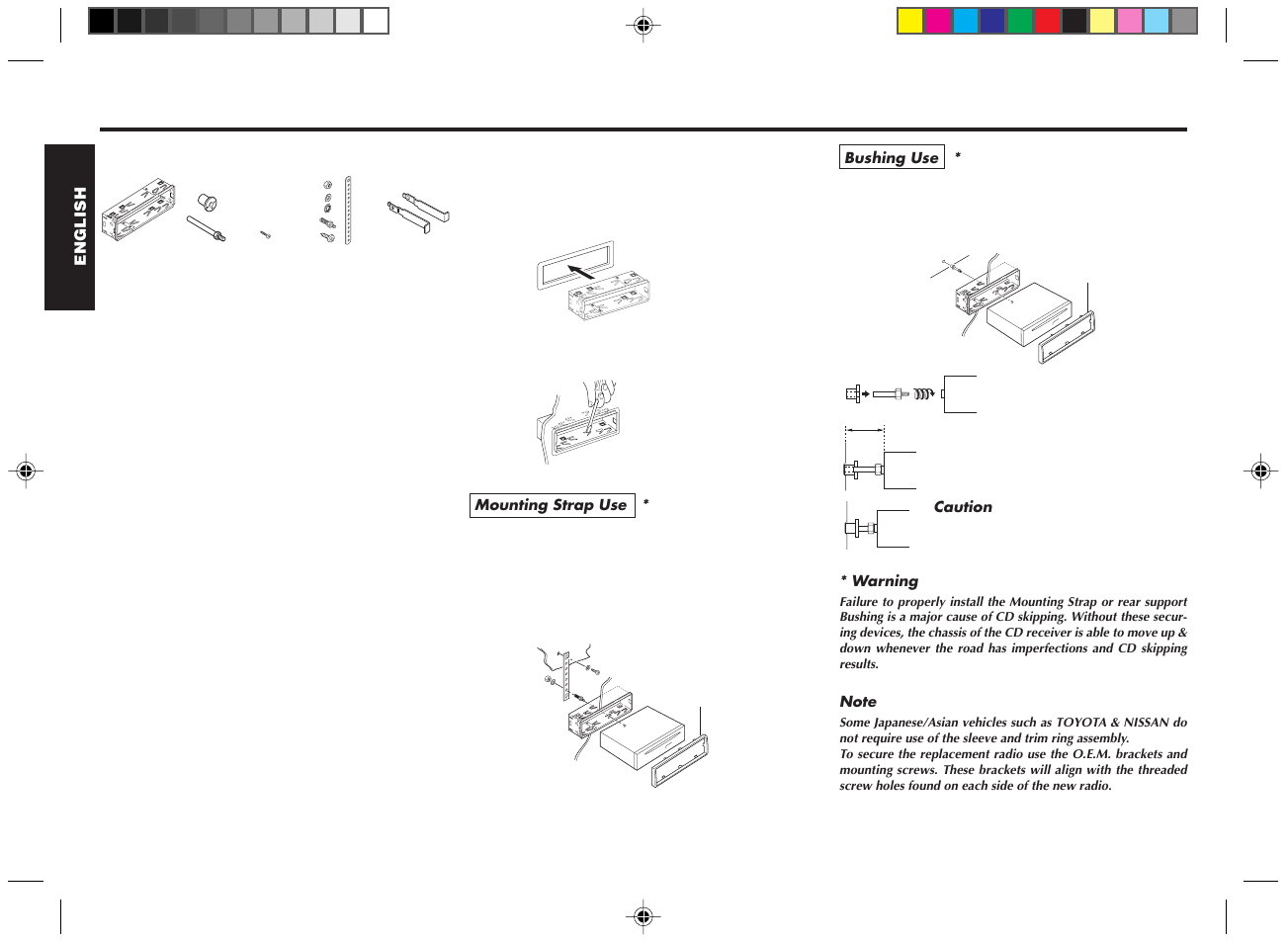Installations, Mounting example, Supplied mounting hardware | Blaupunkt RPD 545 User Manual | Page 7 / 37