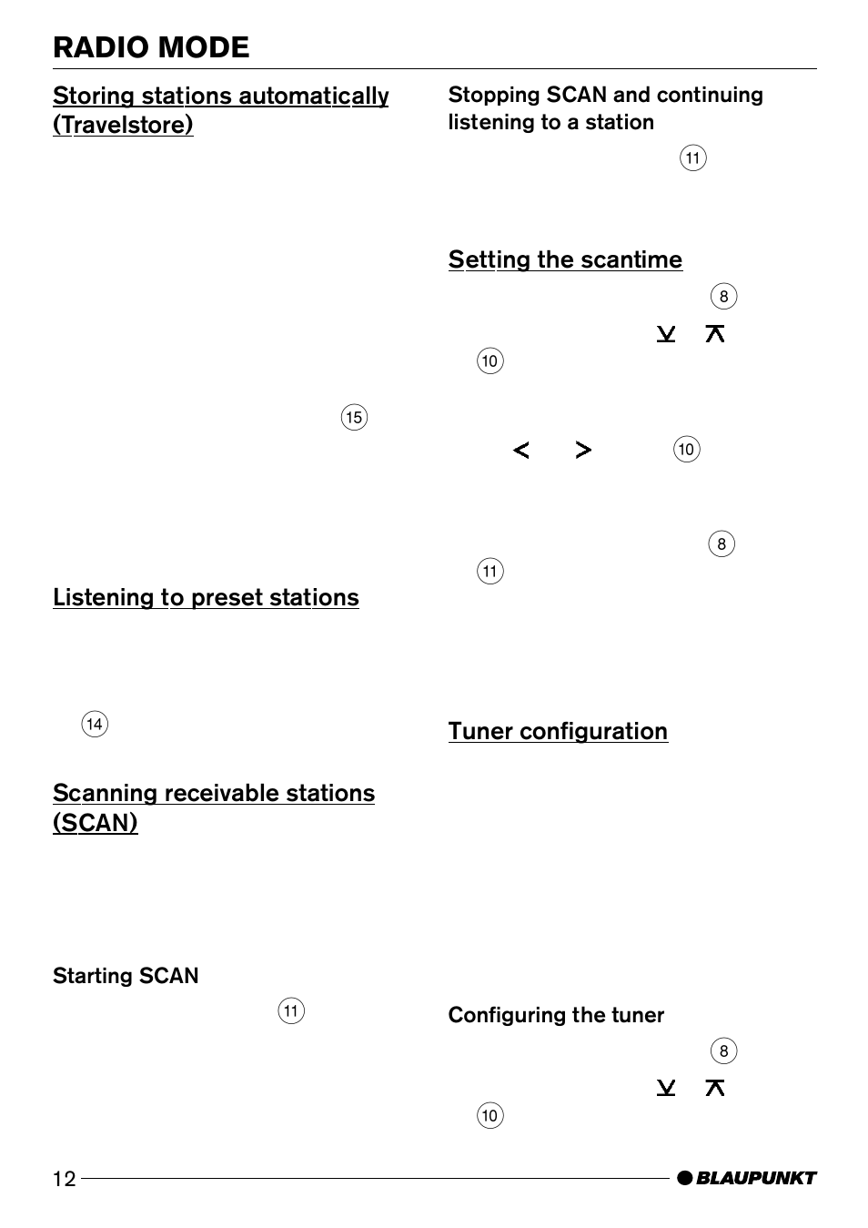 Radio mode | Blaupunkt CD51 User Manual | Page 12 / 23