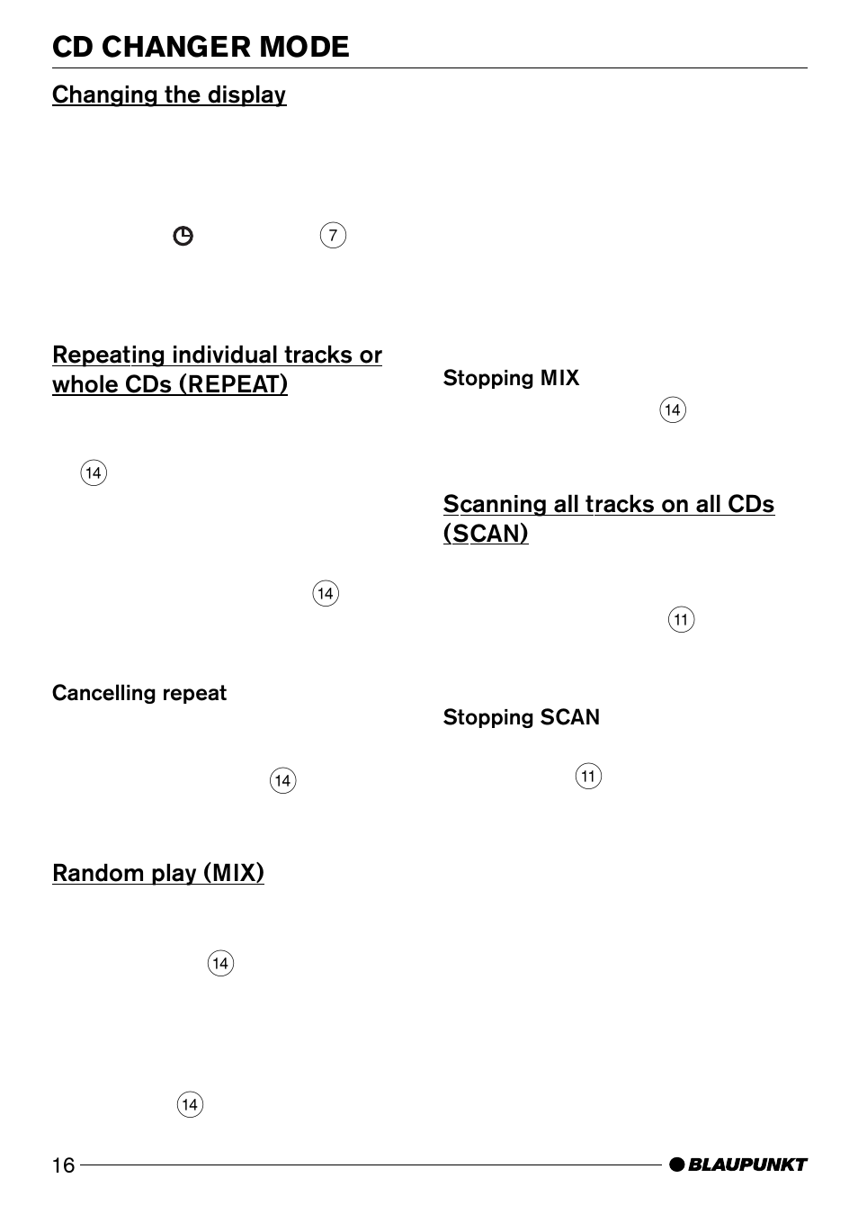 Cd changer mode | Blaupunkt CD51 User Manual | Page 16 / 23
