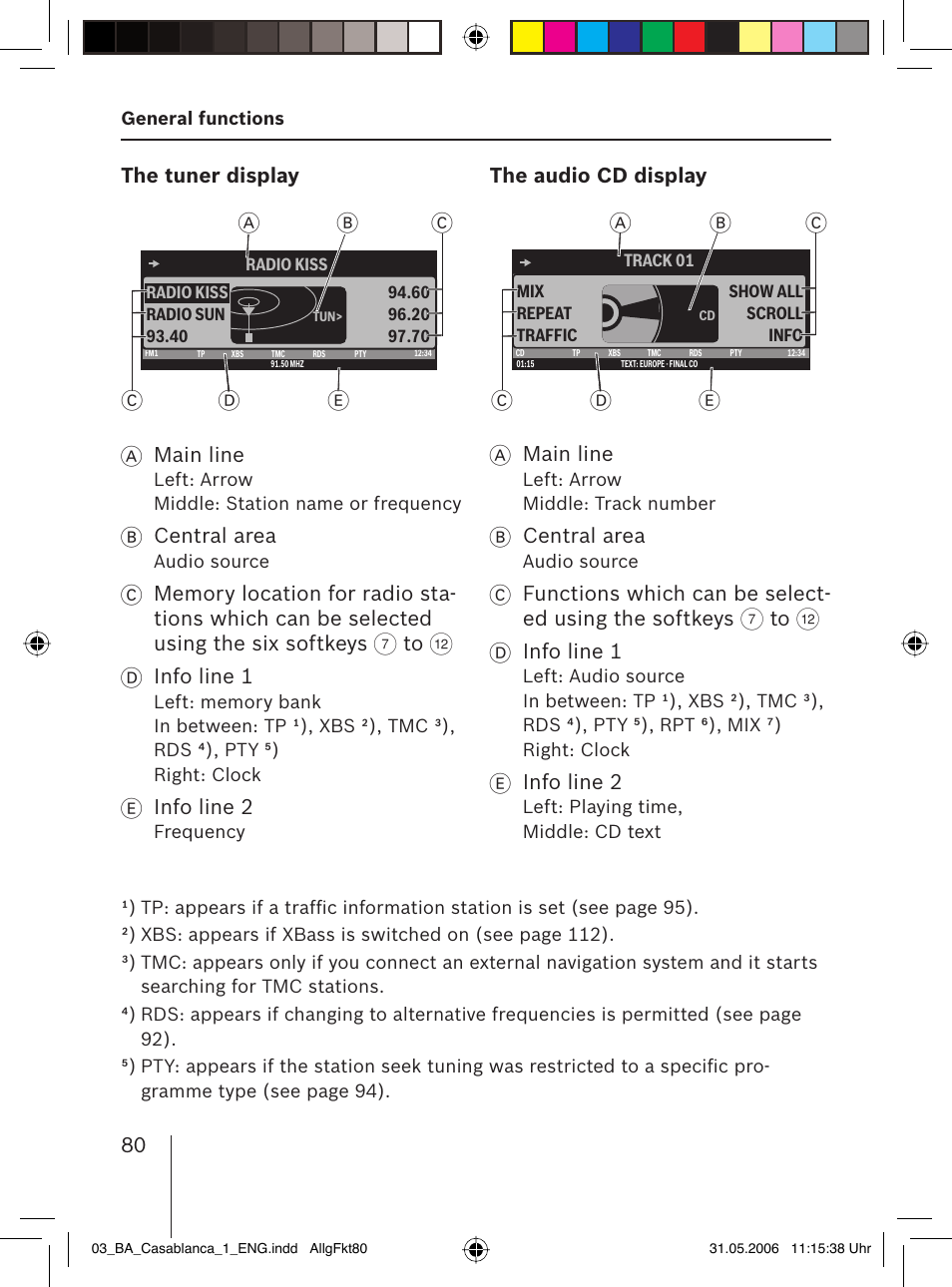 Bd e a | Blaupunkt CASABLANCA MP56 User Manual | Page 15 / 69